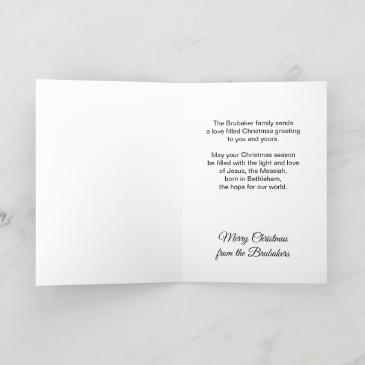 Isaiah 9:6 Scripture Custom Nativity Christmas Folie Feestdagenkaart (Binnenlaag)