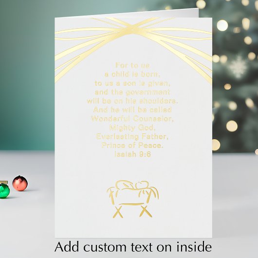 Isaiah 9:6 Scripture Custom Nativity Christmas Folie Feestdagenkaart