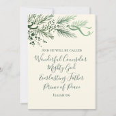 Isaiah 9:6 Scripture Pine & Bow Photo Christmas Feestdagenkaart (Voorkant)