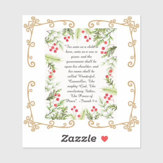 Isaiah 9:6 sticker (Vel)
