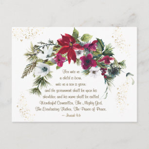 Isaiah 9:6 tot ons Een kind geboren Bijbelse kerst Briefkaart