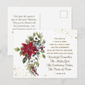 Isaiah 9:6 tot ons Een kind geboren Bijbelse kerst Briefkaart (Voorkant / Achterkant)