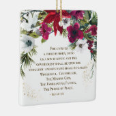 Isaiah 9:6 tot ons Een kind geboren Bijbelse kerst Keramisch Ornament (Rechts)