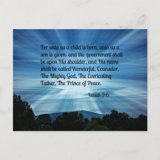 Isaiah 9:6 Voor ons is een kind geboren.. Briefkaart (Voorkant)