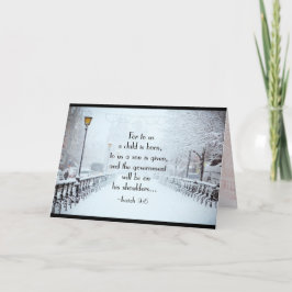 Isaiah 9:6 Voor ons is een kind geboren, Kerstmis Feestdagen Kaart