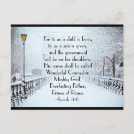 Isaiah 9:6 Voor ons is een kind geboren, Kerstmis Feestdagenkaart