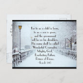 Isaiah 9:6 Voor ons is een kind geboren, Kerstmis Feestdagenkaart (Voorkant / Achterkant)