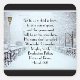 Isaiah 9:6 Voor ons is een kind geboren, Kerstmis Vierkante Sticker