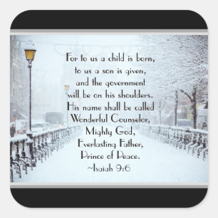 Isaiah 9:6 Voor ons is een kind geboren, Kerstmis Vierkante Sticker