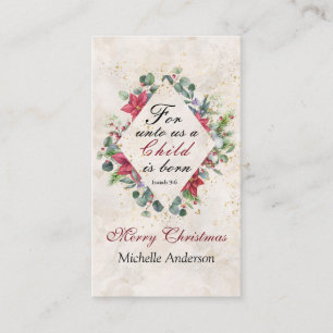 Isaiah 9:6 Voor ons is een kind geboren, Kerstmis Visitekaartje