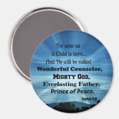 Isaiah 9:6 Voor ons is een kind geboren. Magneet (Voorkant / Achterkant)