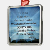 Isaiah 9:6 Voor ons is een kind geboren. Metalen Ornament (Links)