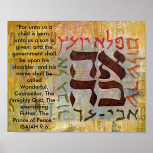 Isaiah 9: 6, "Voor ons is een kind geboren, tot... Poster