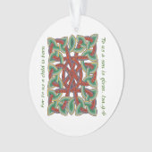 Isaiah 9 Bijbelse Verse Calligrafie Celtic Knot Ornament (voorkant)