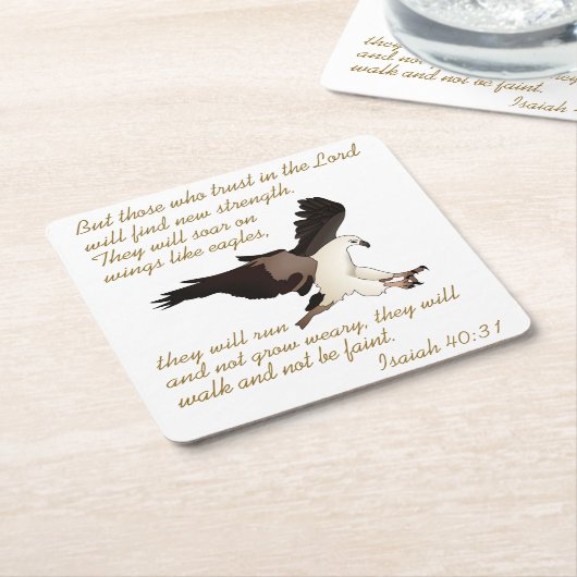 Isaiah Bible Verse Kartonnen Onderzetters (Schuin)