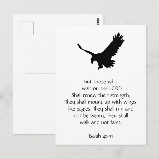 Isaiah Bijbelscript wacht op Lord Eagle Briefkaart (Voorkant / Achterkant)