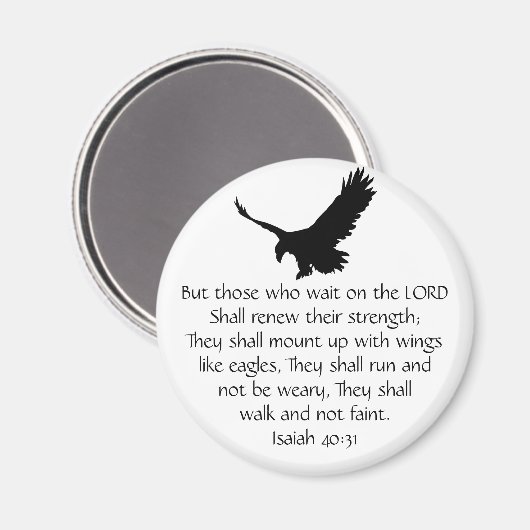 Isaiah Bijbelscript wacht op Lord Eagle Magneet (Voorkant / Achterkant)