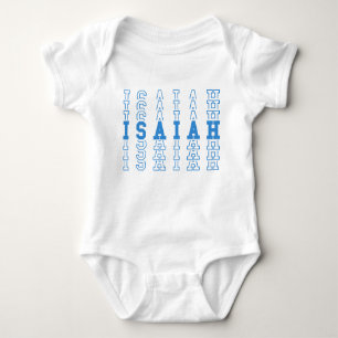 Isaiah Blue Persoonlijke herhaal naam Romper