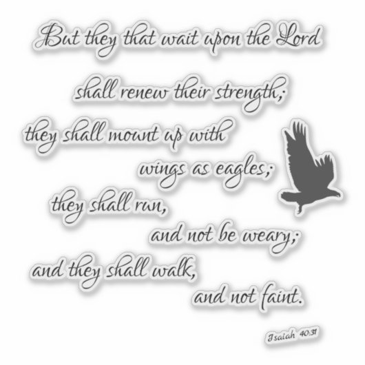 Isaiah Eagles Bijbelvers Sticker (Voorkant)