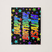 "ISAIAH" First Name, Fun "HAPPY BIRTHDAY" Legpuzzel (Verticaal)