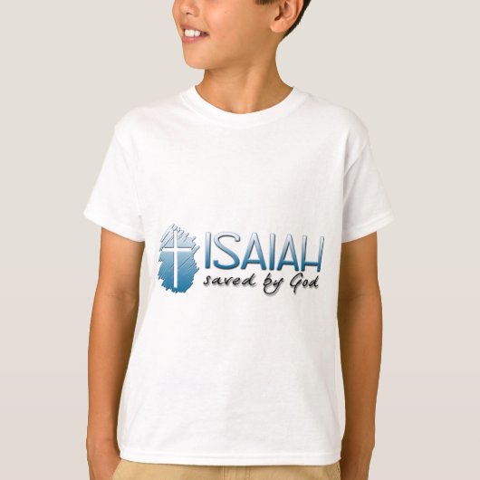 Isaiah-naam: Door God gered T-shirt (Voorkant)