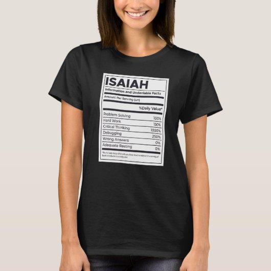 Isaiah Voeding Informatie Probleem Oplossen Hard T-shirt (Voorkant)