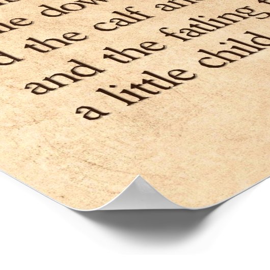 Isaiah's Wolf en Lamb Prophecy Hebreeuws - Engels Poster (Hoek)