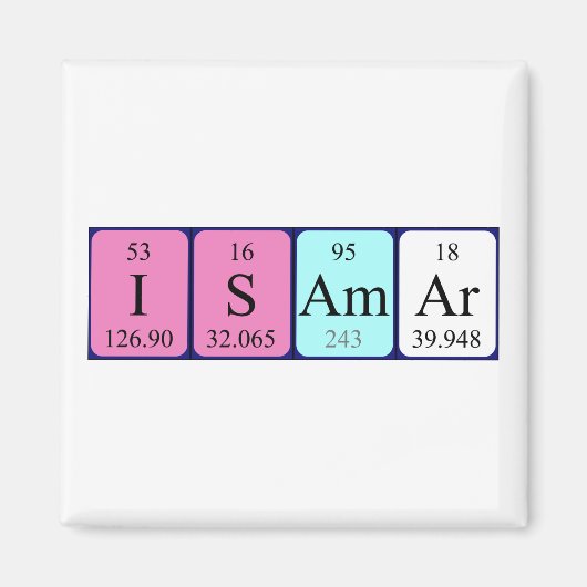 Isamar periodiek table name magnet (Voorkant)