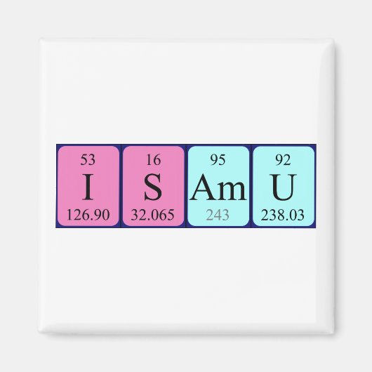 Isamu periodieke lijstnaam magnet (Voorkant)