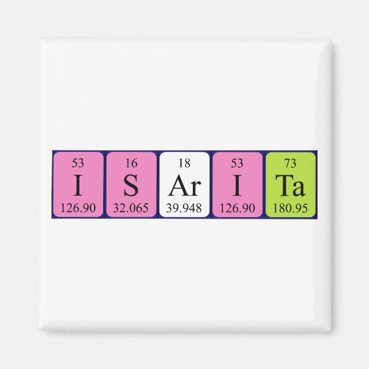 Isarita periodieke table name magnet (Voorkant)