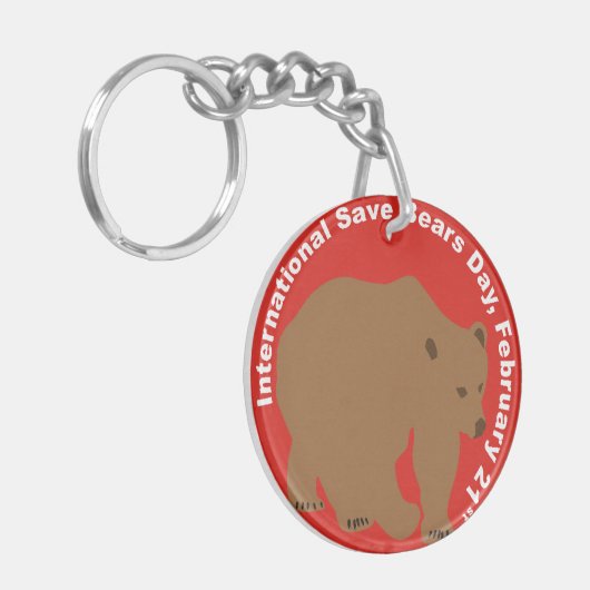 ISBD met twee zijden hoofdketting Brown Bare Sleutelhanger (Voorkant Links)