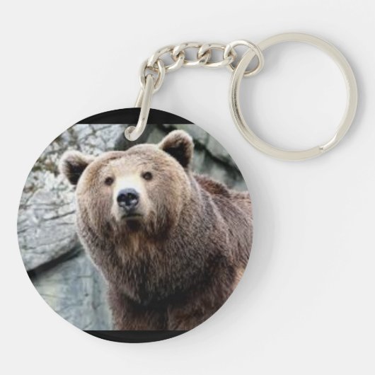 ISBD met twee zijden hoofdketting Brown Bare Sleutelhanger (Achterkant)