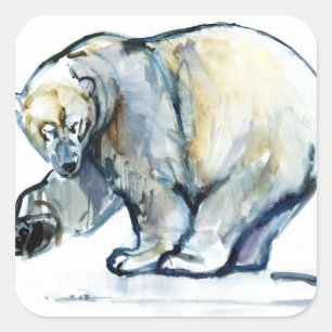 Isbjørn 2013 vierkante sticker