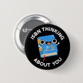 ISBN denkt na over je grappige boekenboekje, donke Ronde Button 5,7 Cm (Voorkant /achterkant)