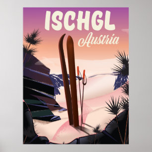 Ischgl Austria  ski poster. Poster