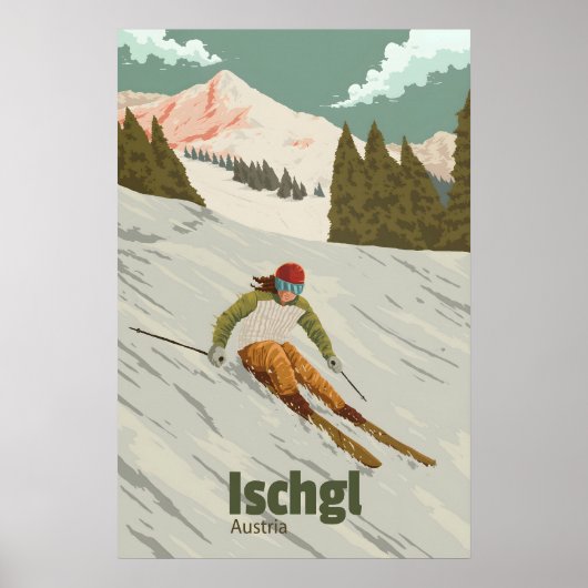 Ischgl Oostenrijk Skigebied Reisposter Poster (Voorkant)