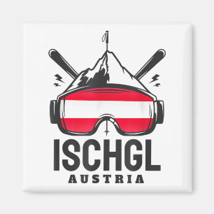 Ischgl Oostenrijk skioord retro skiën Magneet