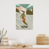 Ischgl Oostenrijk Snowboarden Reisposter Poster (Keuken)