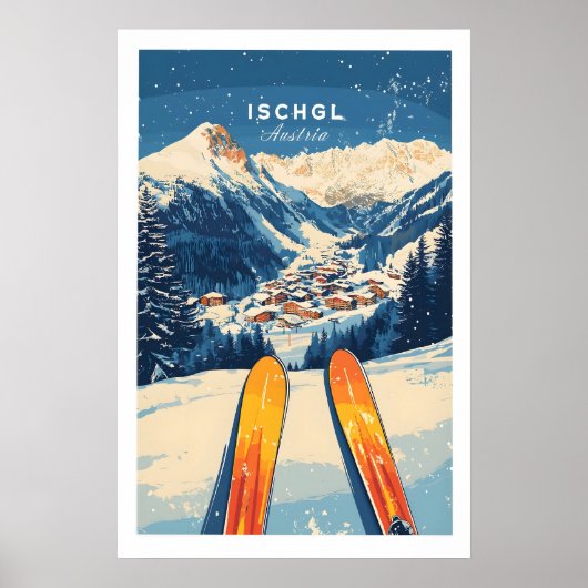 Ischgl Ski Muur Kunstprint 1 Poster (Voorkant)