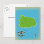 Ischia Italië reisposter Briefkaart (Voorkant / Achterkant)
