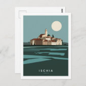 Ischia Italië Stylist Illustratie Briefkaart (Voorkant / Achterkant)