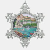Ischia- Pewter Snowflake Ornament (Voorkant)