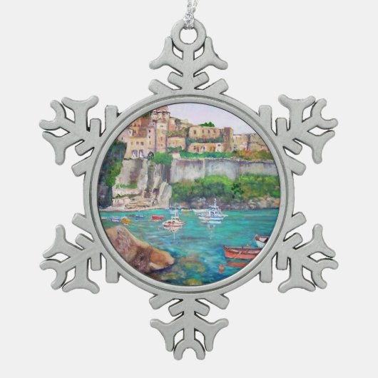 Ischia- Pewter Snowflake Ornament (Voorkant)
