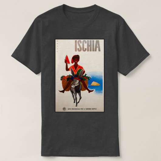 Ischia vintage poster t-shirt (Design voorkant)