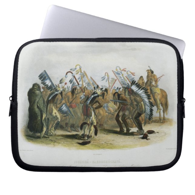 Ischoha-Kakoschochata, Dance of the Mandan Indians Laptop Sleeve (Voorkant)