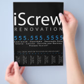 iScrew. Timmerman Aannemer Bouwer Scheurblad Flyer (Hand)