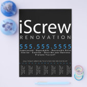 iScrew. Timmerman Aannemer Bouwer Scheurblad Flyer (Enkel)