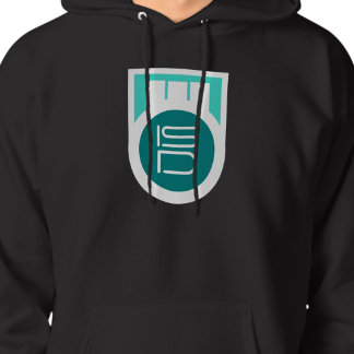 ISD Heren Turquoise Teal Logo Streetwear Retro Hoodie