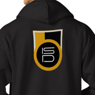 ISD Heren Zwart Goud Achterkant Print Streetwear R Hoodie