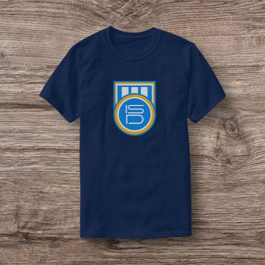 ISD Unisex Blue White Gold Logotype T-Shirt